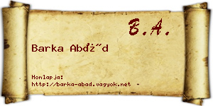 Barka Abád névjegykártya